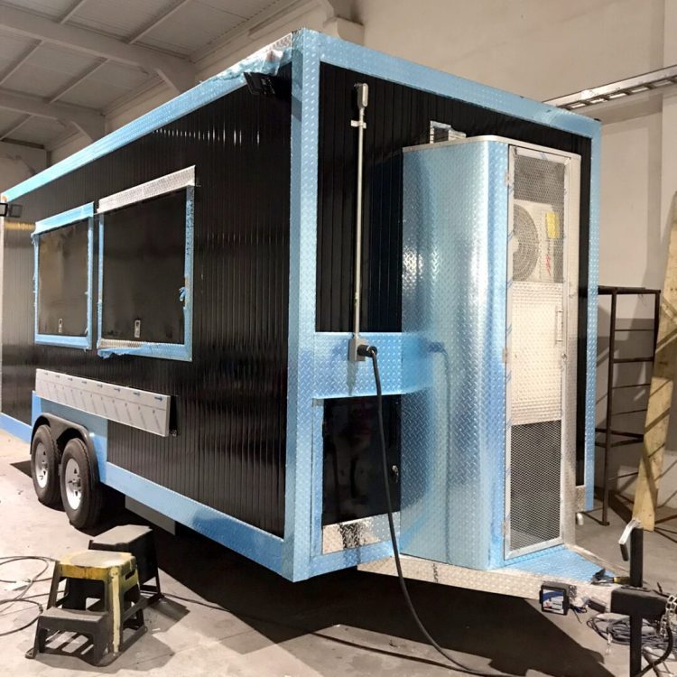 Food trailer under construction